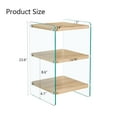 thumbnail image 5 of LUFTUT 3 Tier Side Table with Tempered Glass Legs, Small End Table with Storage Shelves, Modern Nightstand for Living Room Bedroom Office, 5 of 10