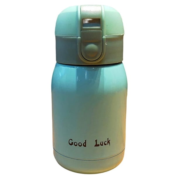 Billuyoard Frasco de vacío portátil, botella de acero inoxidable, taza aislada, Mini tazas de aislamiento de viaje con tapa de prensa para Teteras Azul 200ml