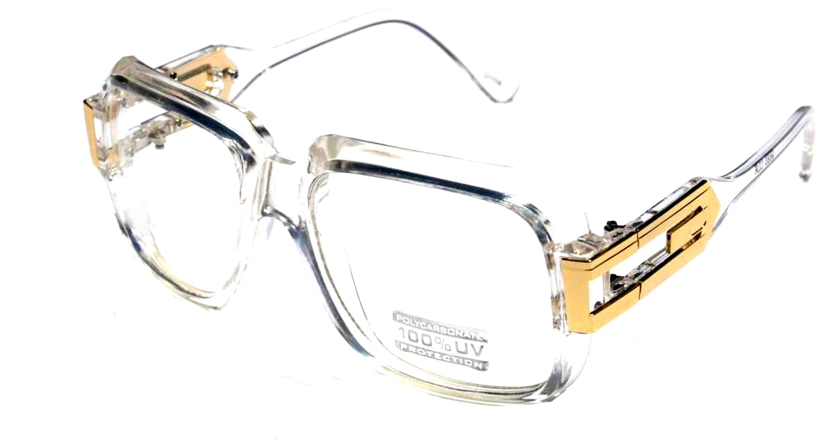 OVERSIZED VINTAGE RETRO SHIELD Style Clear Lens EYE GLASSES Transparent Frame 