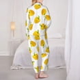 thumbnail image 3 of Pajama Sets for Women 2 Pcs, yellow Bell Pepper Print Button Down Long Sleeve Sleepwear Lounge PJ Sets, 3 of 6