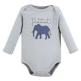 thumbnail image 3 of Touched by Nature Unisex Baby Organic Cotton Long-Sleeve Bodysuits, Classic Safari, 3-6 Months, 3 of 5