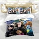 thumbnail image 5 of Hotel Transylvania Conjunto de sábanas temático, trío de piezas, cómodo y amigable con la piel, diseño único, regalo de decoración para el hogar para familiares, amigos y fans,173cm *218cm, 5 of 6