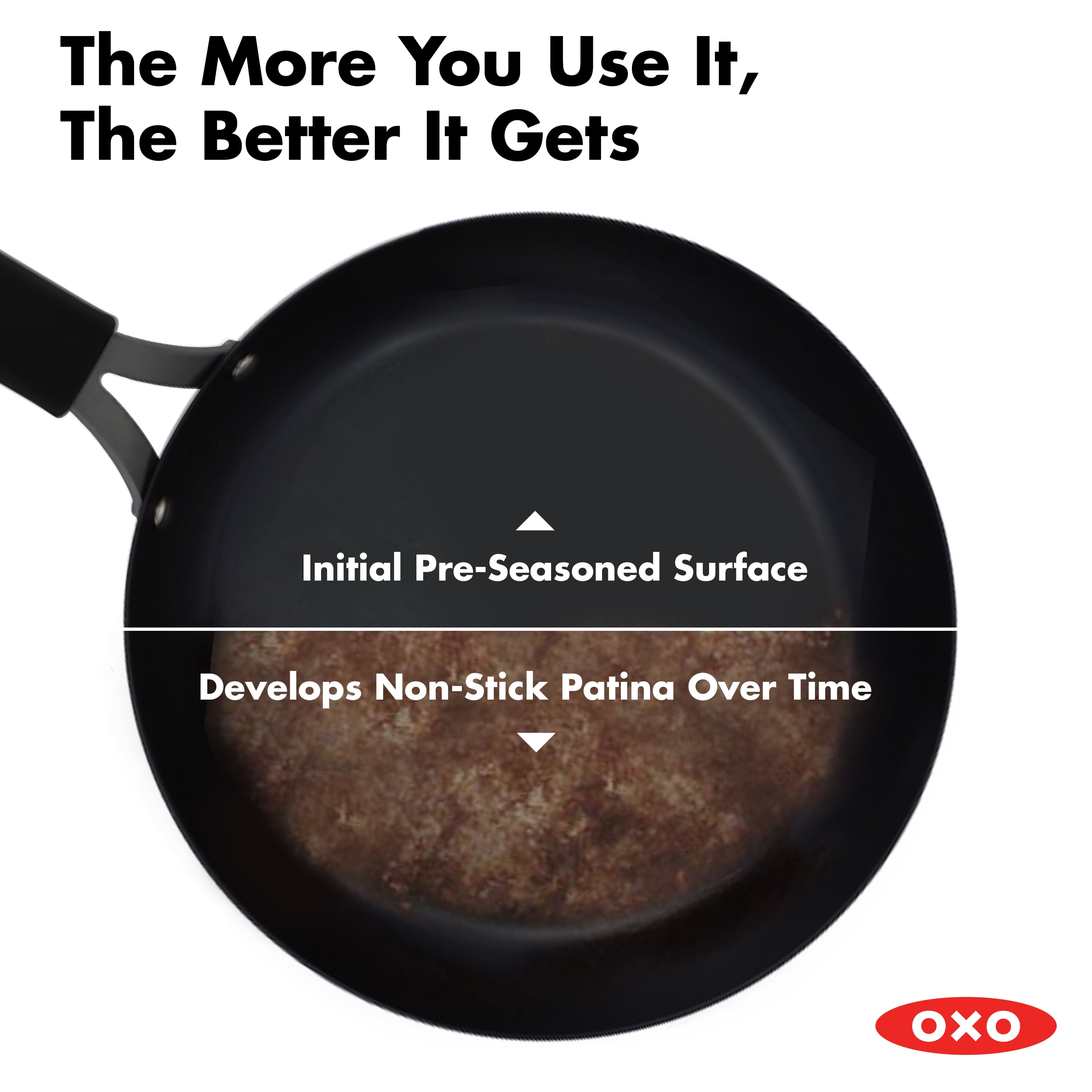 The Oxo Obsidian Carbon Steel does the job right of out the box