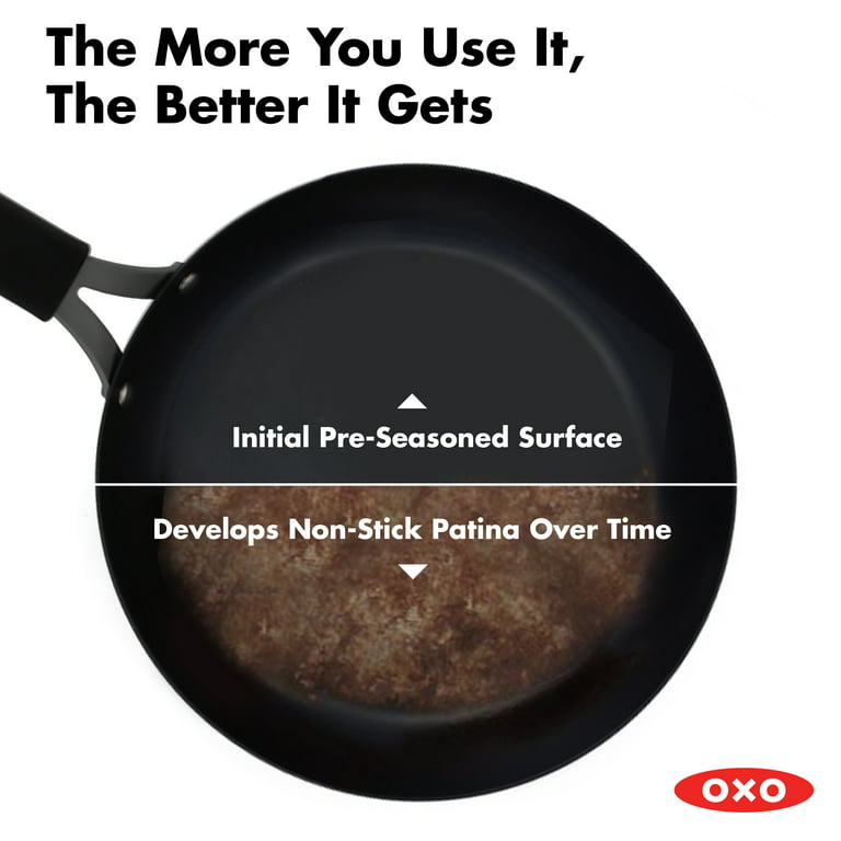  OXO Obsidian Pre-Seasoned Carbon Steel, 8 Frying Pan