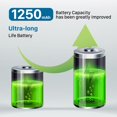 thumbnail image 4 of Batería de repuesto TQTHL E99ACA 1250 mAh para faros TIKKINA, 4 of 7