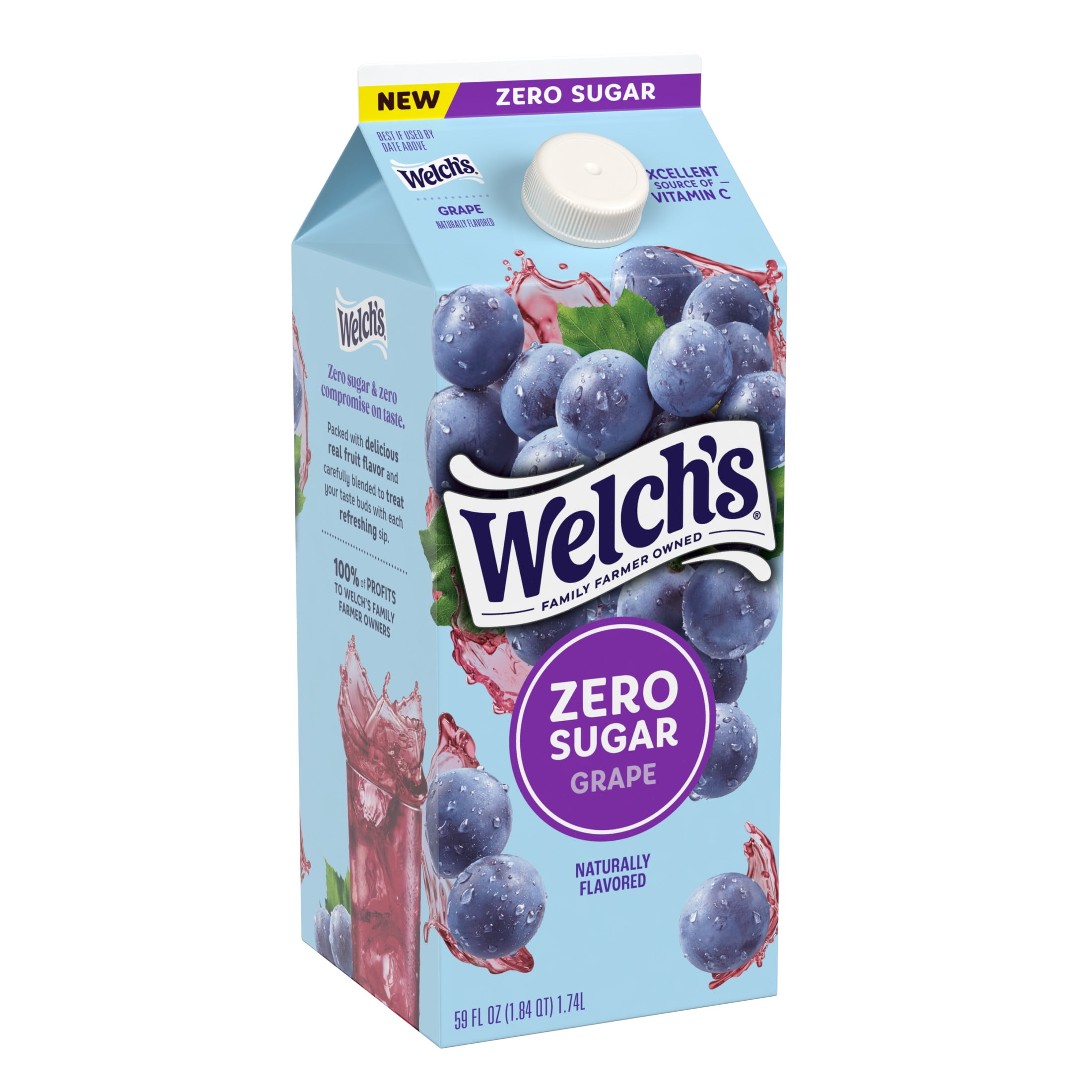 Welch's Grape Zero Sugar Drink, 59 fl oz Carton - Walmart.com Welch's Grape Zero Sugar Drink, 59 fl oz Carton - Walmart.com