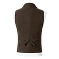 thumbnail image 4 of RYDCOT Men's Lapel Single Breasted Suit Vest V-Neck Sleeveless Vest Slim Fit Casual Vests Coffee, 4 of 6