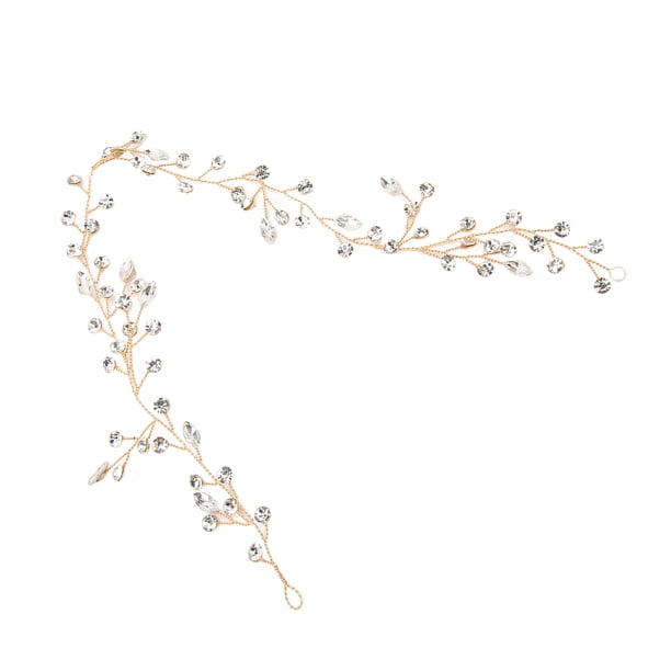 Pieza Para El Cabello Nupcial, Pieza Para El Cabello De Boda, Cómoda, Sencilla Y Segura, Con Diamantes De Imitación Dorados Duraderos Para Niñas Para Vacaciones