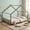 Black, variant on Full Size Kids House Floor Bed, Metal Montessori Floor Bed, Full Floor Bed Frame House Bed with Roof Frame and Slats Support for Boys Girls