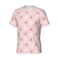 thumbnail image 5 of Vsdgher Rabbit And Cherry Print Men's Dry Fit Mesh Athletic Shirts Moisture Wicking Tennis T-Shirt Tops, 5 of 9