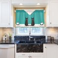 thumbnail image 5 of Yayeee Kitchen Curtains Tier Pair Light Filtering 27"x36" Rod Pocket Short Cafe Window Panel, Black Cat and Coffee, 5 of 7