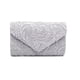 thumbnail image 2 of Bolso de mano tipo sobre Qarigey de encaje para mujer Plata, 2 of 6