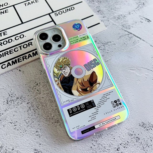 JoJo's Ives Arre Adventure Cosplay Laser Phone Case, Kujo Jolyne Jotaro, Platinum Star, Disc Print, Anime, Stone Ocean qiuyongming unisex