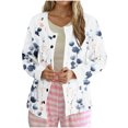 thumbnail image 2 of Cárdigan informal para mujer, cárdigan con botones y estampado navideño, chaqueta de moda, blusa para mujer, 2 of 5