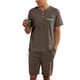 thumbnail image 2 of Pijama de verano para hombre, de color liso, informal y cómodo, de manga corta, ideal para usar en casa o al aire libre., 2 of 4