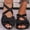Black, variant on Women's Bow Flat Crisscross Open Toe 2026 New Comfortable Sandals Dressy Beach Ankle Strap Shoe Black 8 Wide