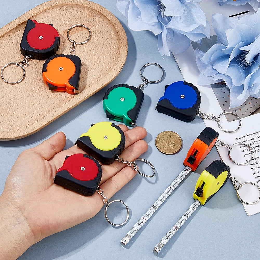 20Pcs 5 Colors TPR & & Stainless Steel Tape Measures Stainless Steel Color Mixed Color 8.8cm 4pcs/color
