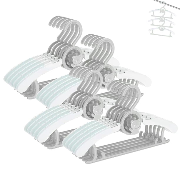 HGYZE Perchas para armario de bebé, ultrafinas, antideslizantes y extensibles, para ropa de recién nacido, 20 piezas de regalo gris, percha ajustable para niños para niñas, niños, niños pequeños