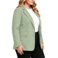 thumbnail image 6 of ClodeEU Women's Plus Size Long Sleeve Notch Collar Blazer,Solid Color Casual Work Jacket Green,Women's Plus XL, 6 of 8
