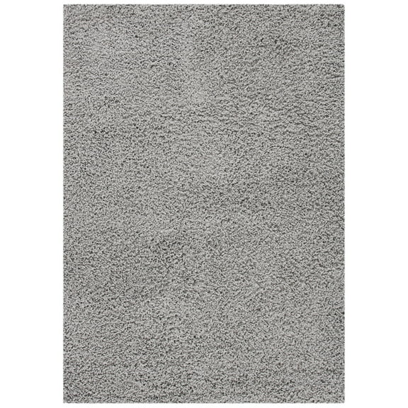 SAFAVIEH Venus Elijah Solid Plush Shag Area Rug, Light Grey, 5'3" x 7'6"