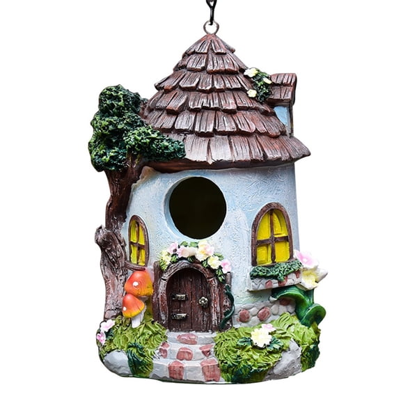 Resin Bird House for Outside, Birdhouses for Outdoors Wild Bird Nesting, Decorative Stone Bird Houses for Yard Garden Decor, Water Proof
