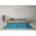 thumbnail image 3 of Ahgly Company Indoor Square Oriental Turquoise Blue Industrial Area Rugs, 7' Square, 3 of 4