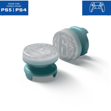 R6 Siege Ice Six Thumbstick Grips for PS5/PS4 Controllers, Performance Thumbsticks, 2 High-Rise, Console Accessories Game Joystick