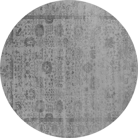 Ahgly Company Indoor Round Oriental Gray Industrial Area Rugs, 6' Round