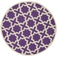 thumbnail image 4 of SAFAVIEH Cambridge Liz Geometric Wool Area Rug, Purple/Ivory, 6' x 6' Round, 4 of 10