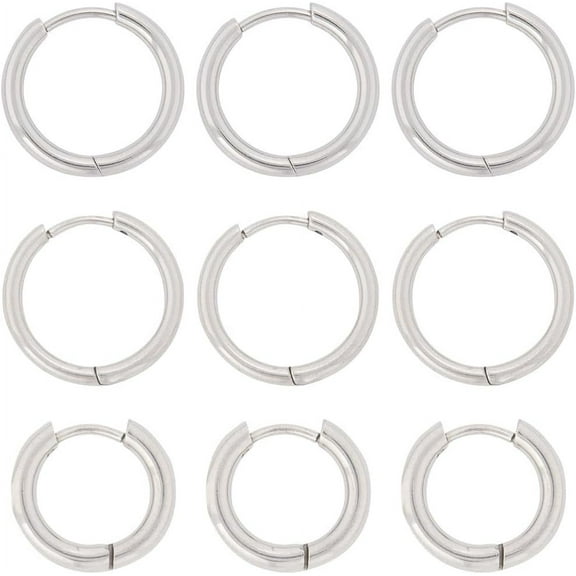 1 Box 12 Pairs Round French Earring Hooks Leverback Earring Hook Small Lightweight Cartilage Stainless Steel Lever Back Hoop Huggie Earrings Findings for Jewelry Making Supplies DIY Earrings Silver