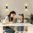 thumbnail image 3 of Luz de pared LED moderna y creativa de 10 W, impermeable, IP65, bañador de pared de aluminio LED para interiores y exteriores, 3000 K, negro, 3 of 5