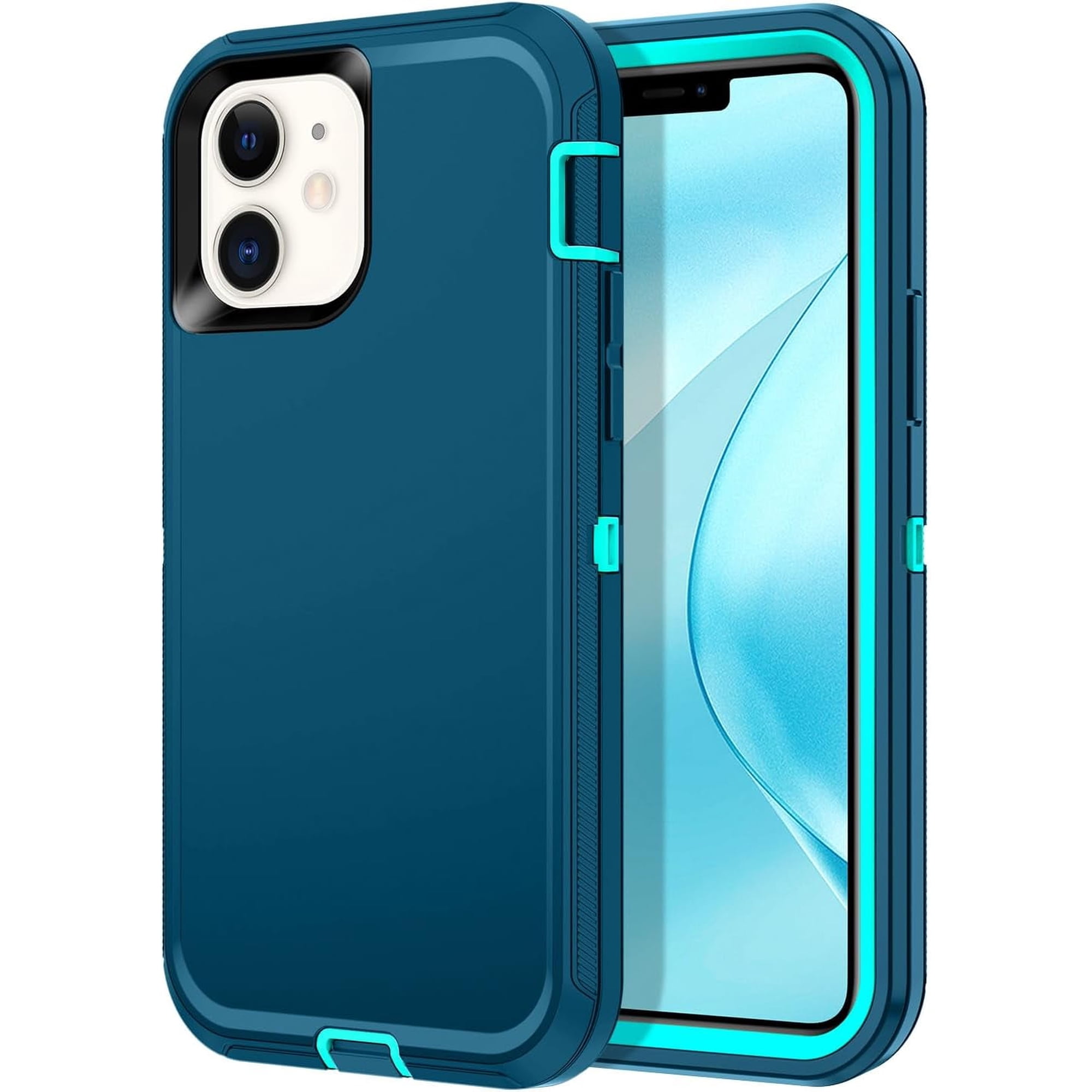 Petocase for iPhone 11 Case,Shockproof Rugged Full Body Protection [No Screen Protector] Heavy Duty Dust/Drop Proof 3-Layer Durable Cover Case,Turquoise