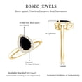 thumbnail image 6 of Rosec Jewels Real Black Spinel Teardrop Engagement Ring with Halo - 5X7 mm - Black Spinel Diamond Ring - AAA Quality, 14K Yellow Gold, US 9.50, 6 of 9