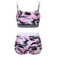 thumbnail image 2 of YEAHDOR Kids Girls Two Piece Dance Outfit Set Crop Top with Shorts Fitness Workout Athletic Set, 2 of 7