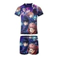thumbnail image 4 of Jujutsu Kaisen Boys Rash Guard Set 2 Piece Swimsuits Short Sleeve Bathing Suits with Trunks, 4 of 7