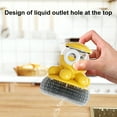 thumbnail image 5 of Biplut 1 Set Dish Cleaning Brush Octopus Shape Leak-Free Strong Desmearing Liquid Dispenser Pot Scrubbing Washing Wire Wool Brush for Daily Use (a-Yellow Dish Cleaning Brush with 3 Brush Heads), 5 of 13