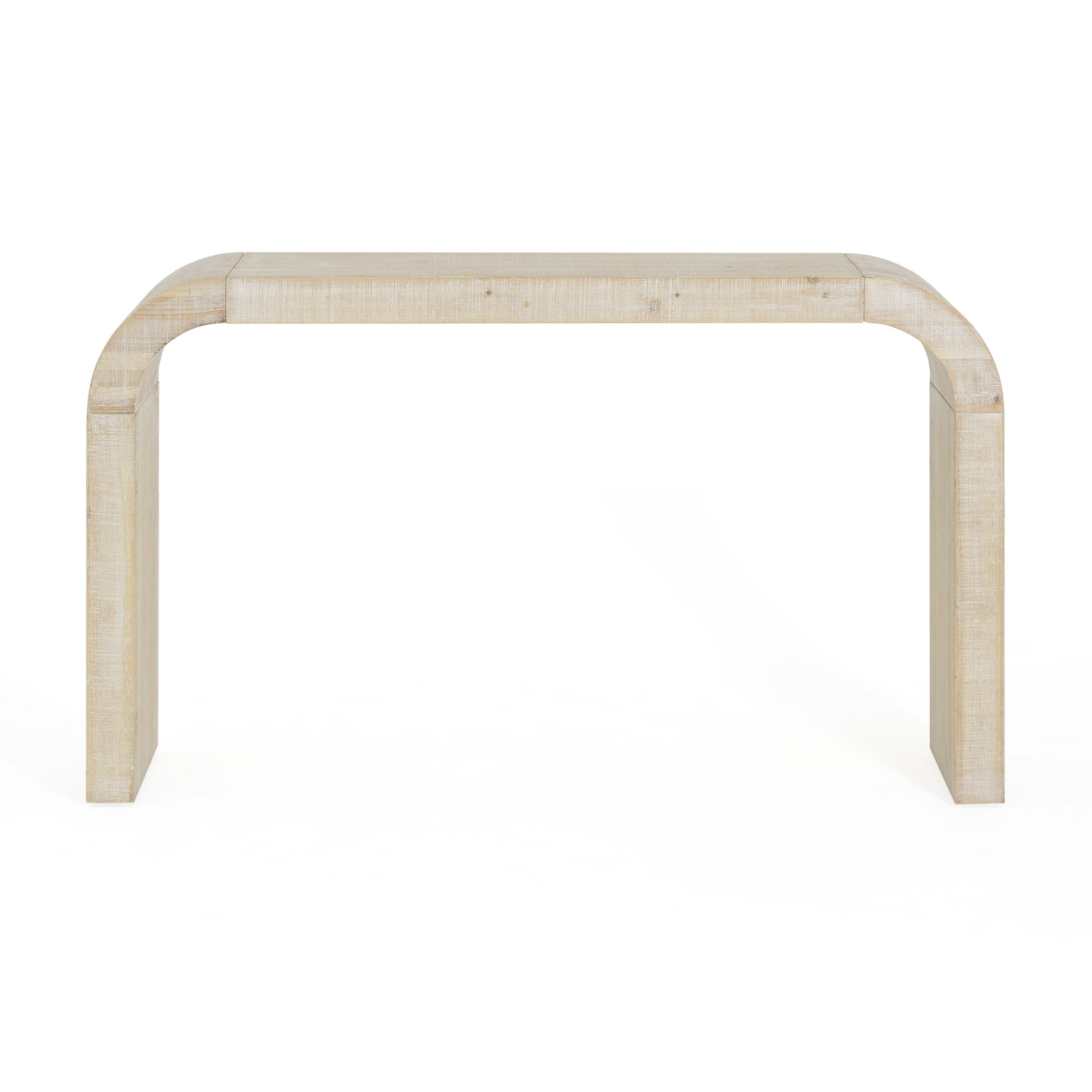 Christopher Knight Home Farmhouse 52" Curved Console Table, Wood Entryway Table for Hallway, Natural