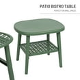thumbnail image 6 of 3 Pieces Outdoor Patio Conversation Set, All Weather Plastic Table Chair Set Coffee Table Set with Open Shelf and 2 Chairs for Balcony Garden Yard Green, 6 of 8