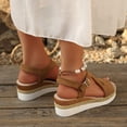 thumbnail image 6 of Pandaie Wedge Sandals for Women Dressy Platform Summer Espadrille Ankle Strap Comfortable Womens Shoes with Arch Support Brown,7.5, 6 of 9