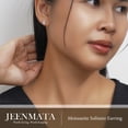 thumbnail image 6 of JeenMata 4 Prong 2 Carat Oval Cut Moissanite Solitaire Stud Earrings in 18k White Gold Plating for Women, 6 of 11