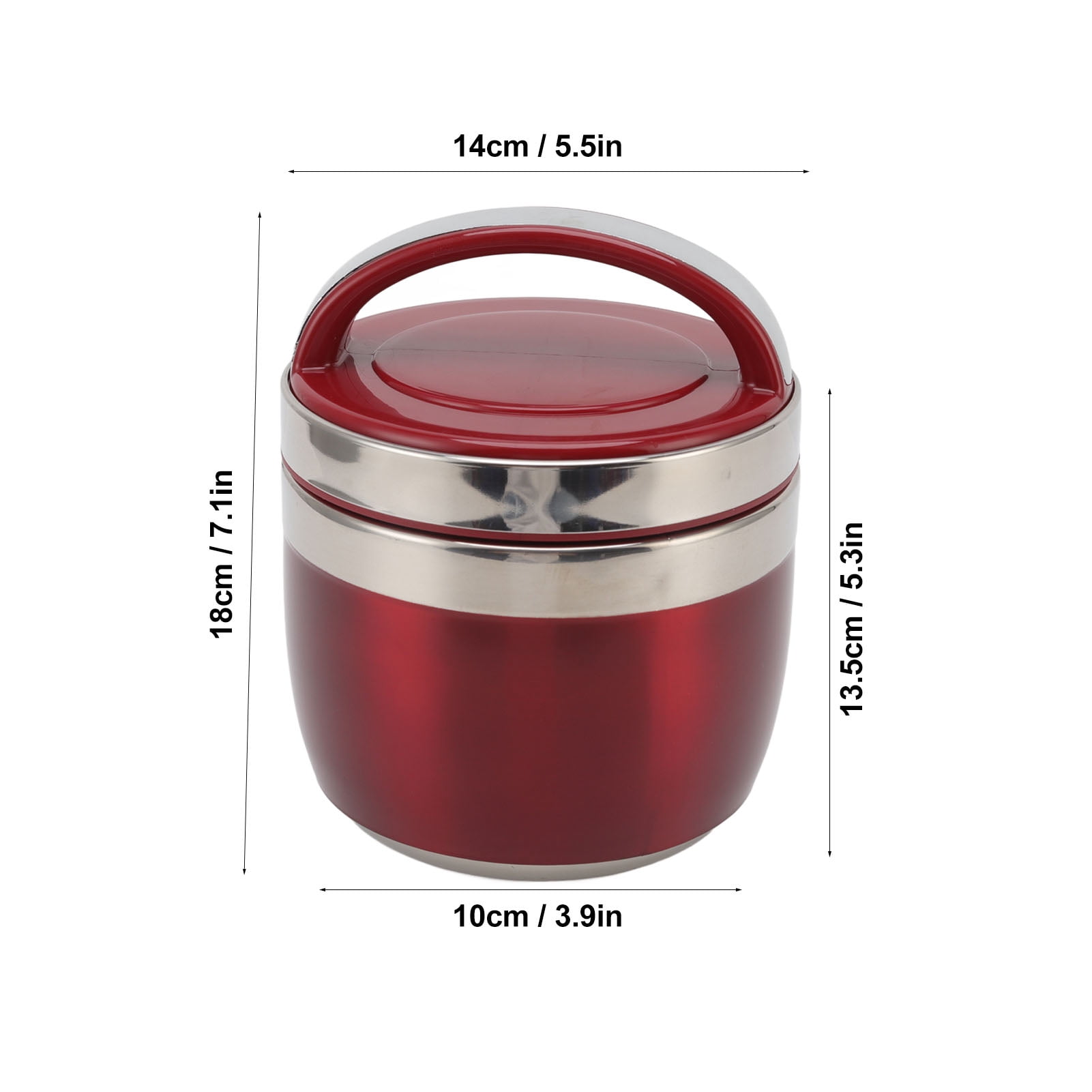 Insulated Lunch Box, 1.5L Vacuum Lunch Box 304 Stainless Steel Insulated Food Container Portable Bento Box for Office Worker[red]