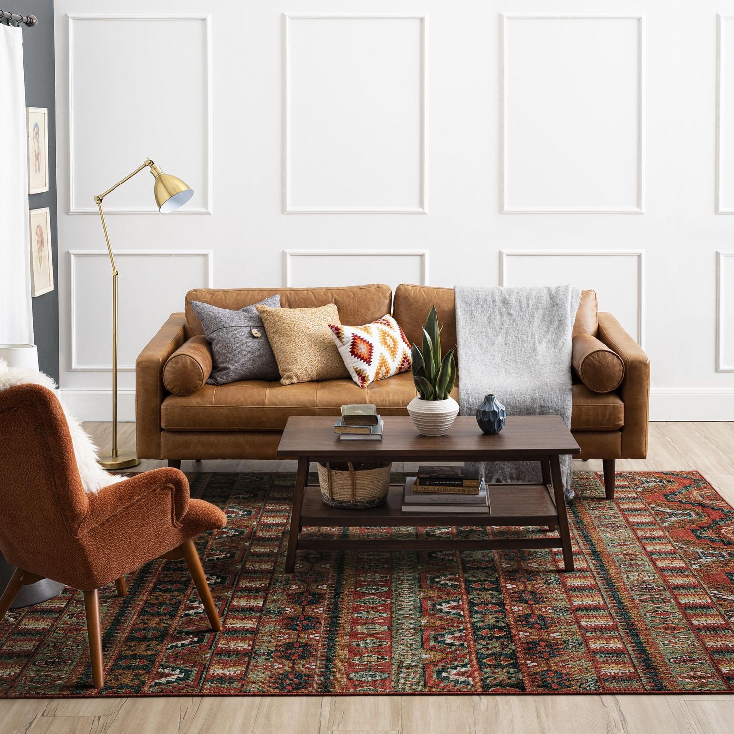 Mohawk Home Shaftesbury Red Woven Polyester Area Rug