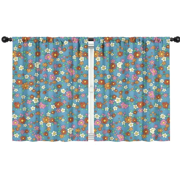 Blackout Kids Curtains,Pioneer Flower Floral Print Pattern Childrens Insulated Curtains Set Of 2,Bedroom Essentials,Toddler Room Decor 42"x54"