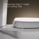 thumbnail image 4 of Asiento de inodoro redondo de cierre suave elevado, asiento contorneado con parachoques apretados, accesorios de fijación rápida, color blanco, 4 of 9