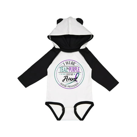 

Inktastic Suicide Prevention- I Wear Teal and Purple for My Aunt Gift Baby Boy or Baby Girl Long Sleeve Bodysuit