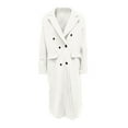 thumbnail image 5 of Women's Long Double-Breasted Woolen Coat - Fashion Solid Color Oversized Outerwear, Elegant Warm Winter Coat for Women, White Size M, 5 of 6