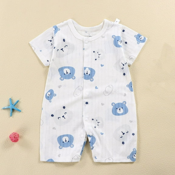 lulshou Spring Romper Baby Spring New Onesie Newborn Crawling Clothes Sleeveless Thin Ha Clothes Bag Fart Clothes Bodysuit Jumpsuit on Clearance