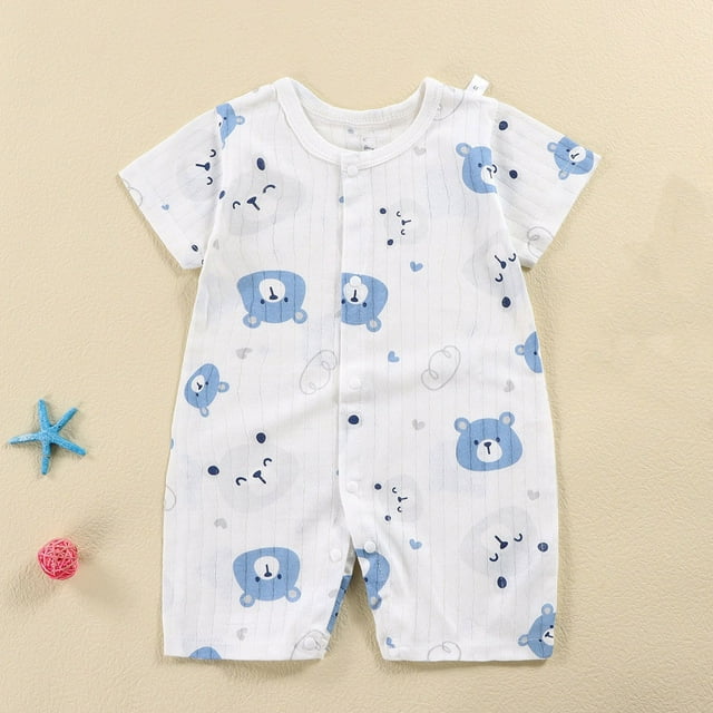 TopLLC Rompers Baby Spring New Onesie Newborn Crawling Clothes Sleeveless Thin Ha Clothes Bag Fart Clothes Kid Rompers