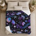 thumbnail image 5 of Mystical Celestial Seashells Moons Pearls Cosmic Ocean, Festive Holiday Scene, Warm Flannel Blanket for Living Room and Reading Nook, Art Lovers Friendship Gift, Festive Home Decor, 5 of 9