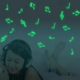 thumbnail image 4 of Glow-In-The-Dark Music Wall Sticker Set, Luminous Staff & Note Decals for teen Bedroom, Classroom, Studio, Quick-Charge Fluorescent Patch, Fun Night-Time Learning Decor, Gift for , 15X Wall Stickers, 4 of 5